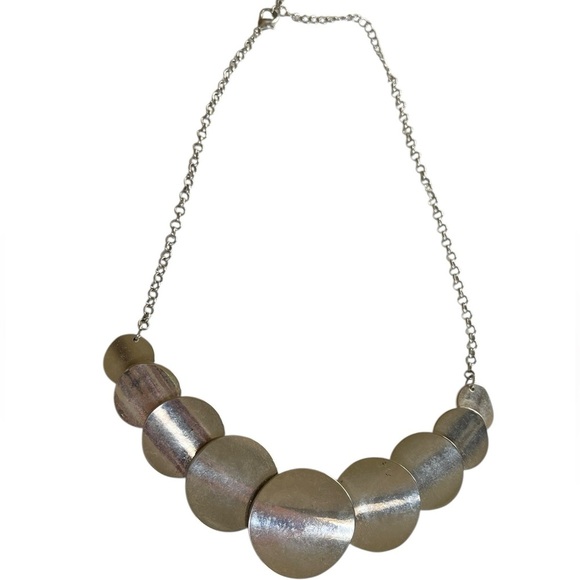 Vintage Silver-tone Chunky Adjustable 90s Y2K Necklace - Picture 1 of 7